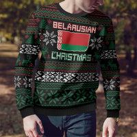 Belarus Christmas Ugly Christmas Sweater Flag With Belarusian Patterns - Wonder Print Shop