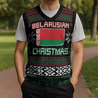 Belarus Christmas Knitted V-Neck Vest Flag With Belarusian Patterns - Wonder Print Shop