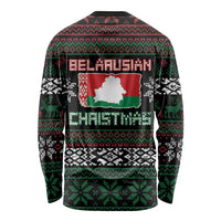 Belarus Christmas Long Sleeve Shirt Flag With Belarusian Patterns - Wonder Print Shop