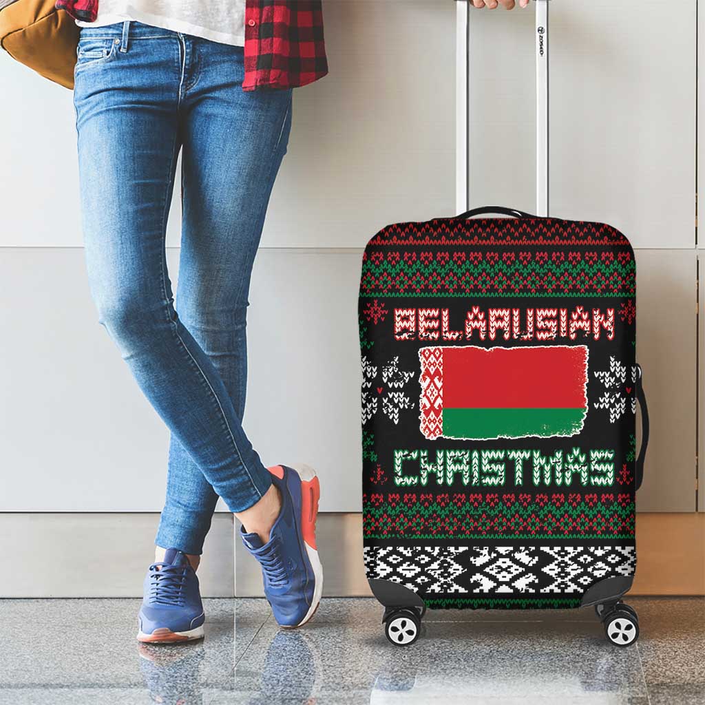 Belarus Christmas Luggage Cover Flag With Belarusian Patterns - Wonder Print Shop