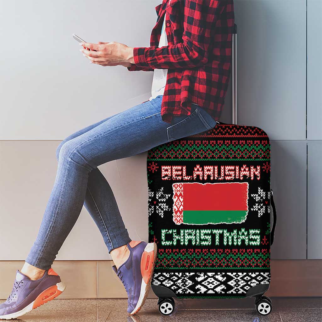 Belarus Christmas Luggage Cover Flag With Belarusian Patterns - Wonder Print Shop
