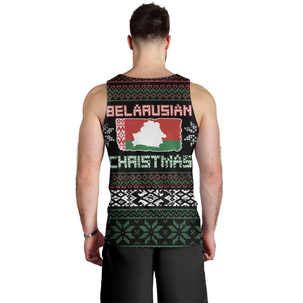 Belarus Christmas Men Tank Top Flag With Belarusian Patterns - Wonder Print Shop