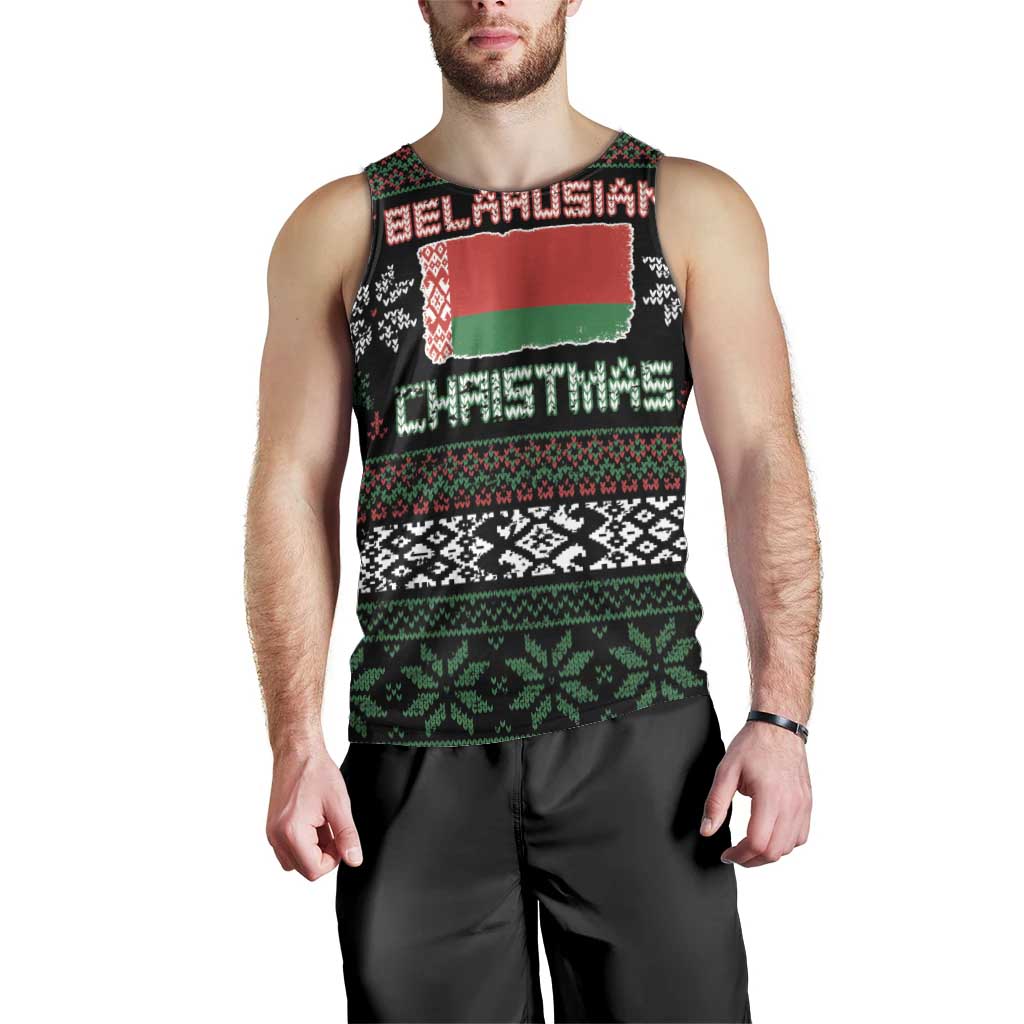 Belarus Christmas Men Tank Top Flag With Belarusian Patterns - Wonder Print Shop
