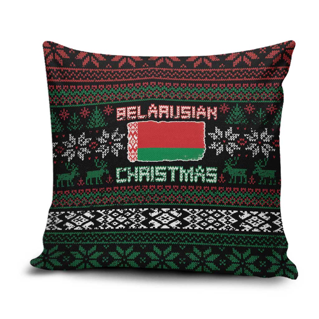 Belarus Christmas Pillow Cover Flag With Belarusian Patterns - Wonder Print Shop