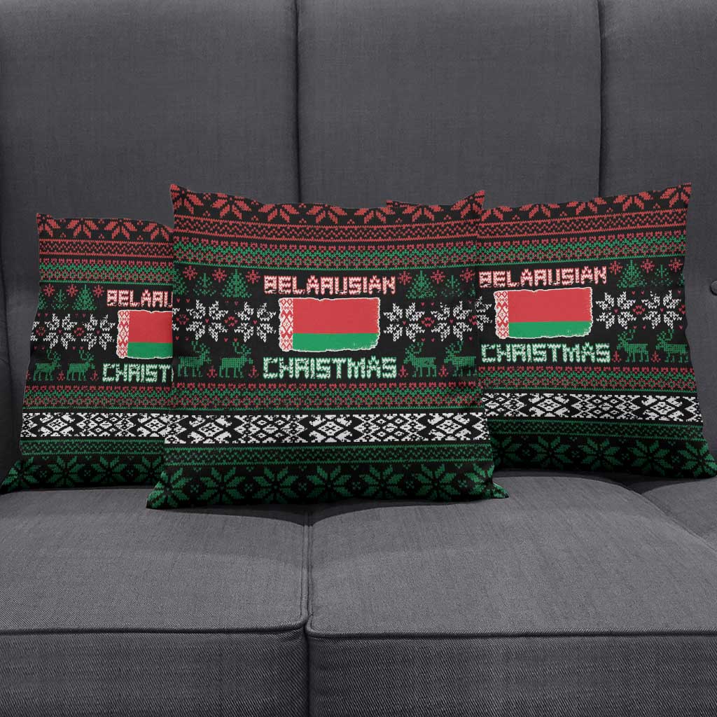 Belarus Christmas Pillow Cover Flag With Belarusian Patterns - Wonder Print Shop