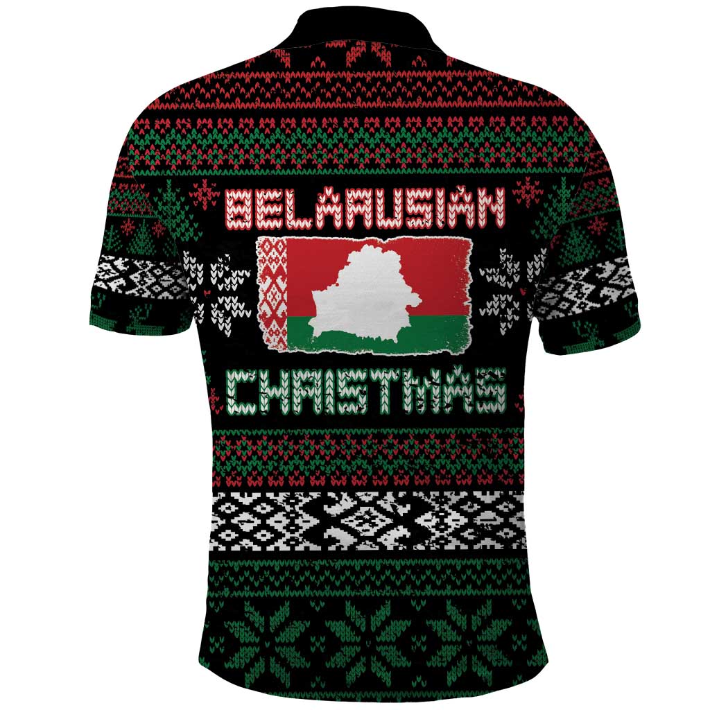 Belarus Christmas Polo Shirt Flag With Belarusian Patterns - Wonder Print Shop