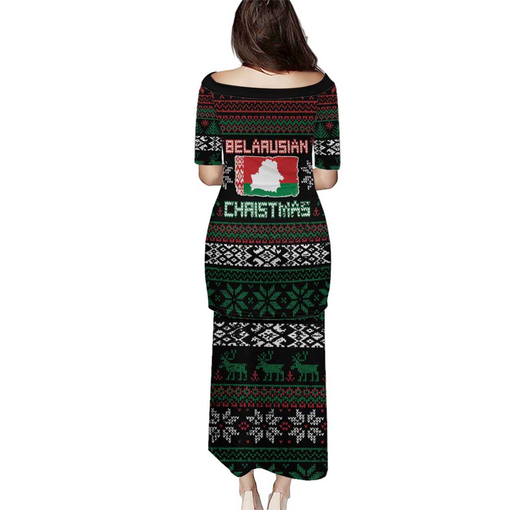 Belarus Christmas Puletasi Flag With Belarusian Patterns - Wonder Print Shop