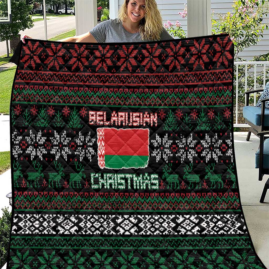 Belarus Christmas Quilt Flag With Belarusian Patterns - Wonder Print Shop