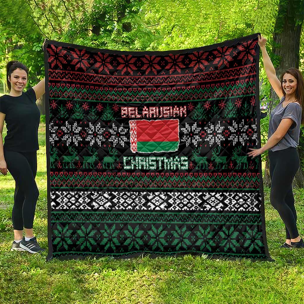 Belarus Christmas Quilt Flag With Belarusian Patterns - Wonder Print Shop