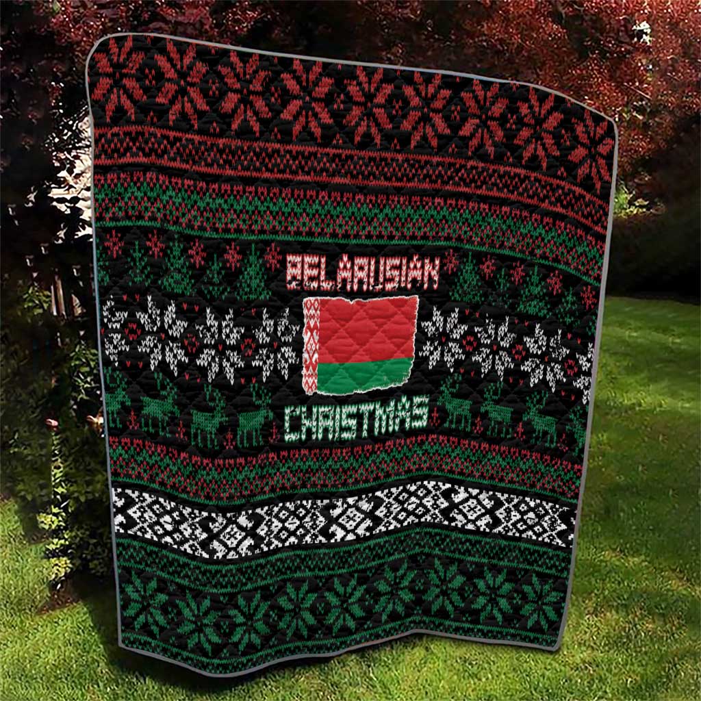 Belarus Christmas Quilt Flag With Belarusian Patterns - Wonder Print Shop