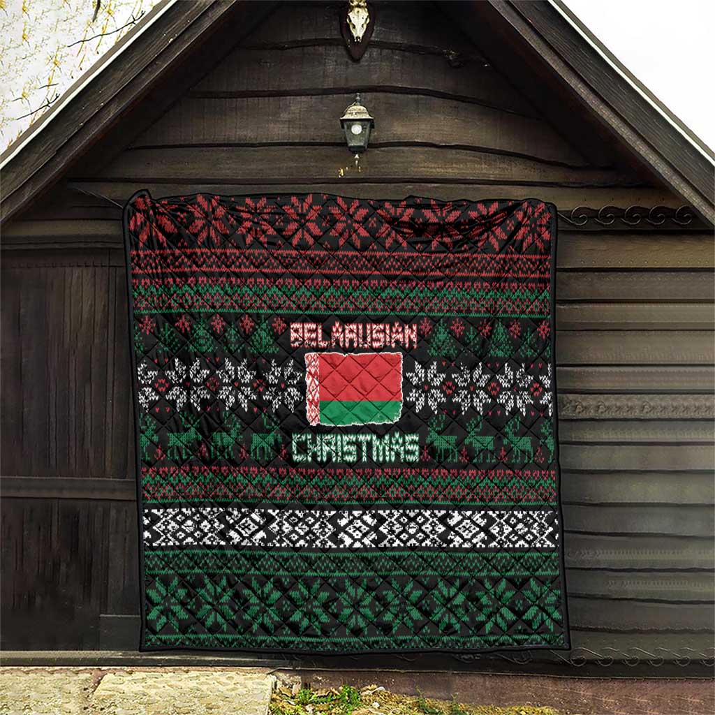 Belarus Christmas Quilt Flag With Belarusian Patterns - Wonder Print Shop