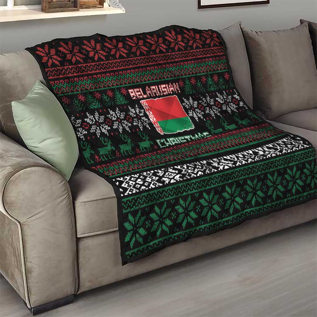 Belarus Christmas Quilt Flag With Belarusian Patterns - Wonder Print Shop