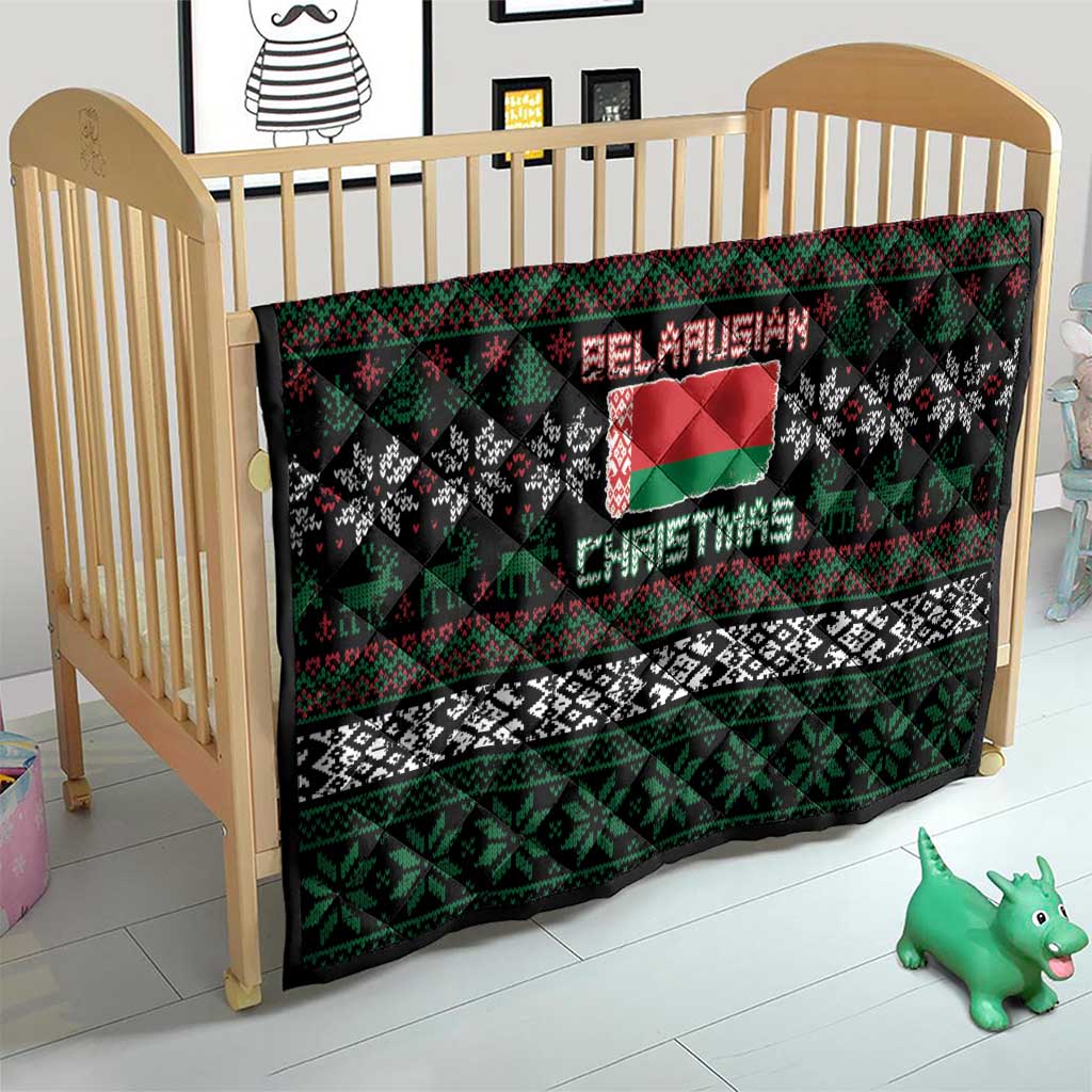 Belarus Christmas Quilt Flag With Belarusian Patterns - Wonder Print Shop