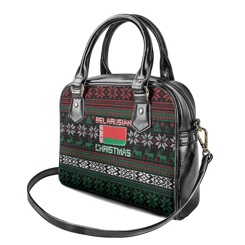 Belarus Christmas Shoulder Handbag Flag With Belarusian Patterns - Wonder Print Shop