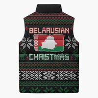 Belarus Christmas Sleeveless Puffer Jacket Flag With Belarusian Patterns - Wonder Print Shop