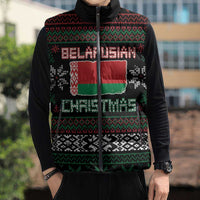 Belarus Christmas Sleeveless Puffer Jacket Flag With Belarusian Patterns - Wonder Print Shop