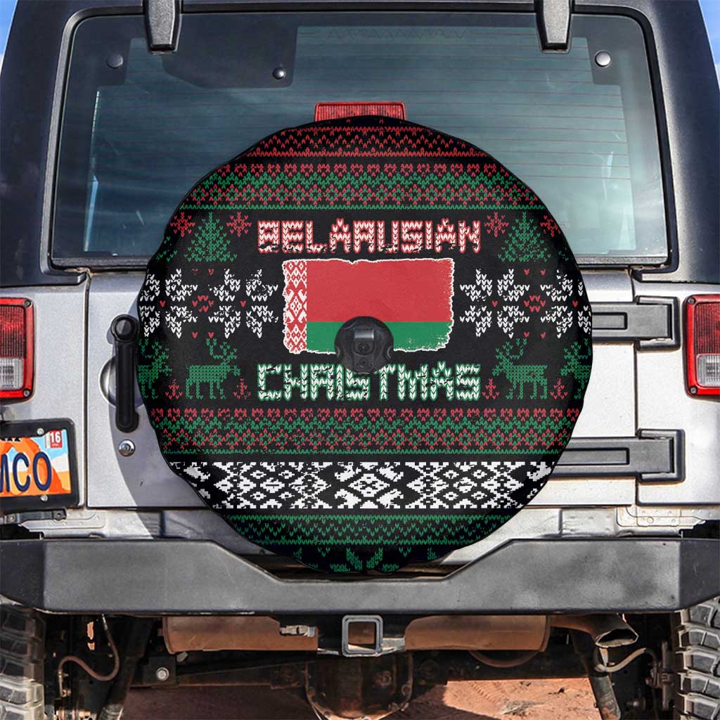 Belarus Christmas Spare Tire Cover Flag With Belarusian Patterns - Wonder Print Shop