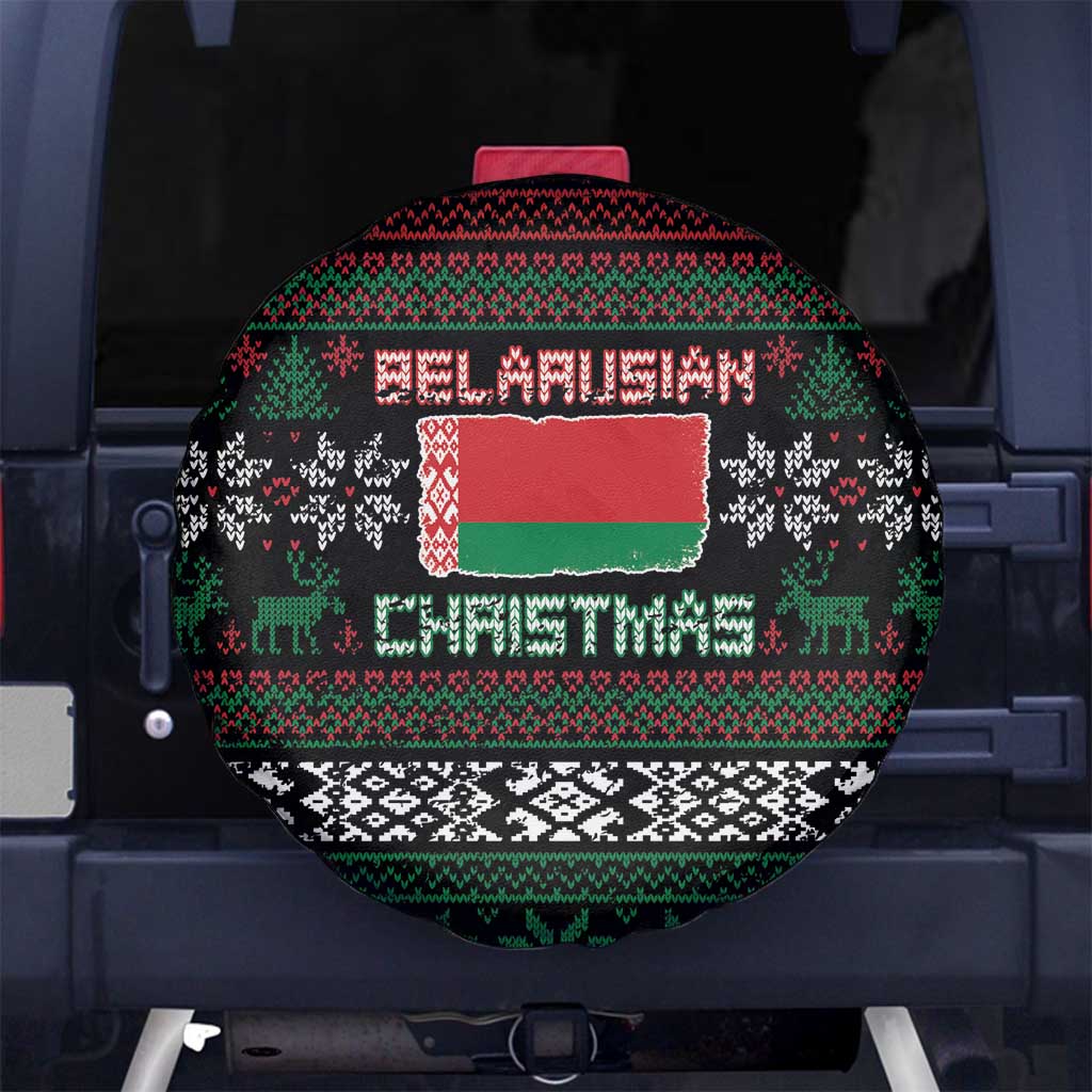Belarus Christmas Spare Tire Cover Flag With Belarusian Patterns - Wonder Print Shop