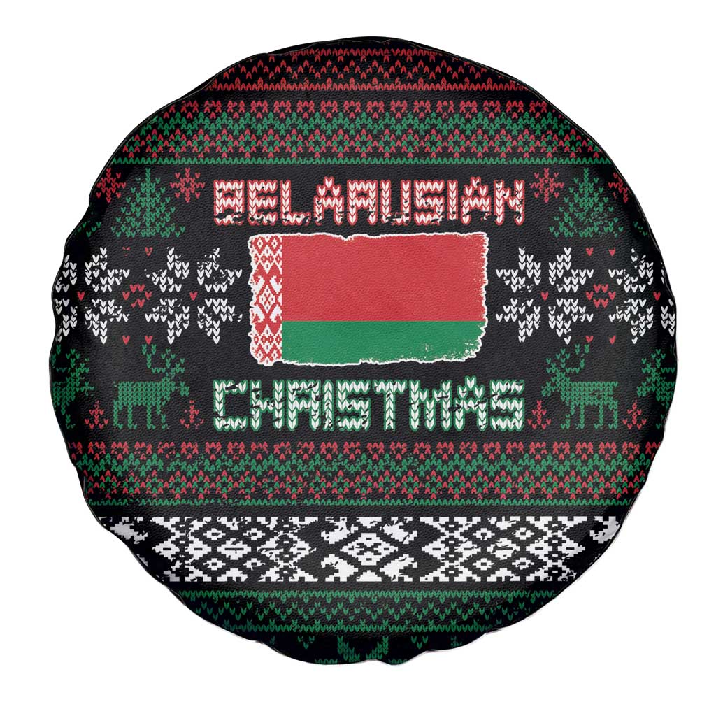 Belarus Christmas Spare Tire Cover Flag With Belarusian Patterns - Wonder Print Shop