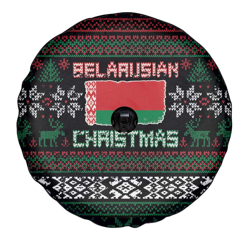 Belarus Christmas Spare Tire Cover Flag With Belarusian Patterns - Wonder Print Shop