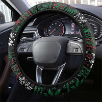 Belarus Christmas Steering Wheel Cover Flag With Belarusian Patterns - Wonder Print Shop