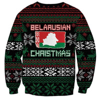Belarus Christmas Sweatshirt Flag With Belarusian Patterns - Wonder Print Shop
