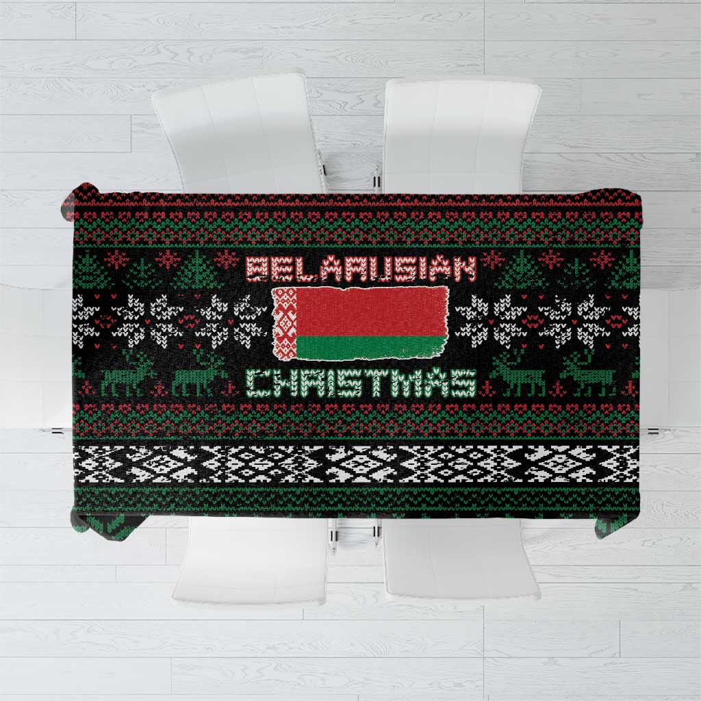 Belarus Christmas Tablecloth Flag With Belarusian Patterns - Wonder Print Shop