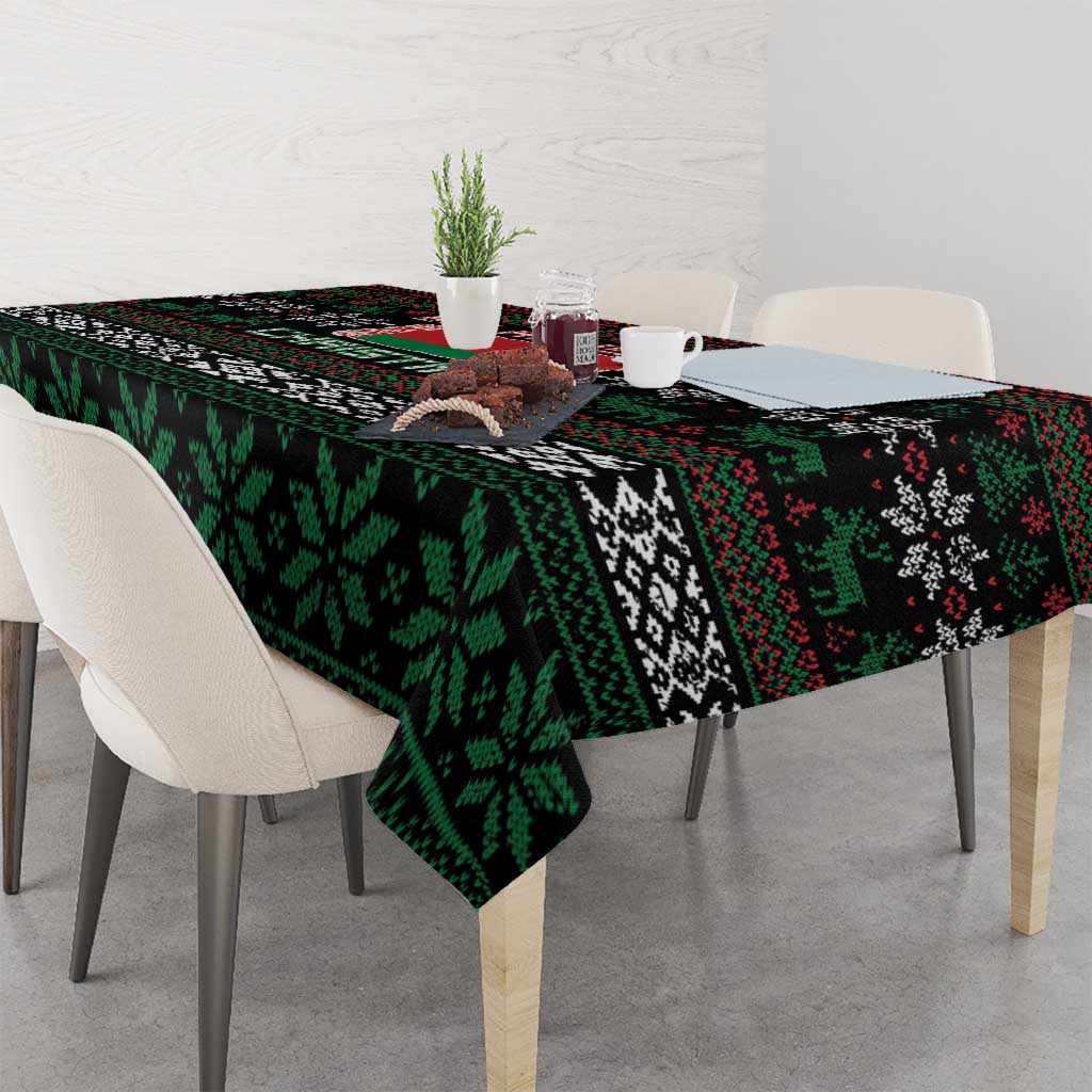 Belarus Christmas Tablecloth Flag With Belarusian Patterns - Wonder Print Shop