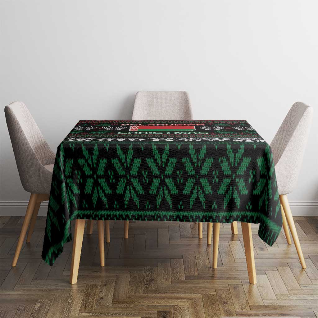 Belarus Christmas Tablecloth Flag With Belarusian Patterns - Wonder Print Shop