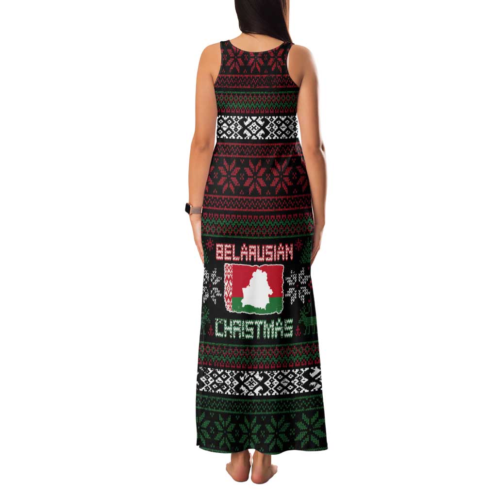 Belarus Christmas Tank Maxi Dress Flag With Belarusian Patterns - Wonder Print Shop
