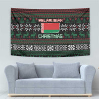Belarus Christmas Tapestry Flag With Belarusian Patterns - Wonder Print Shop