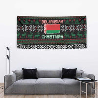 Belarus Christmas Tapestry Flag With Belarusian Patterns - Wonder Print Shop