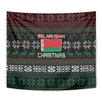Belarus Christmas Tapestry Flag With Belarusian Patterns - Wonder Print Shop
