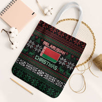 Belarus Christmas Tote Bag Flag With Belarusian Patterns - Wonder Print Shop