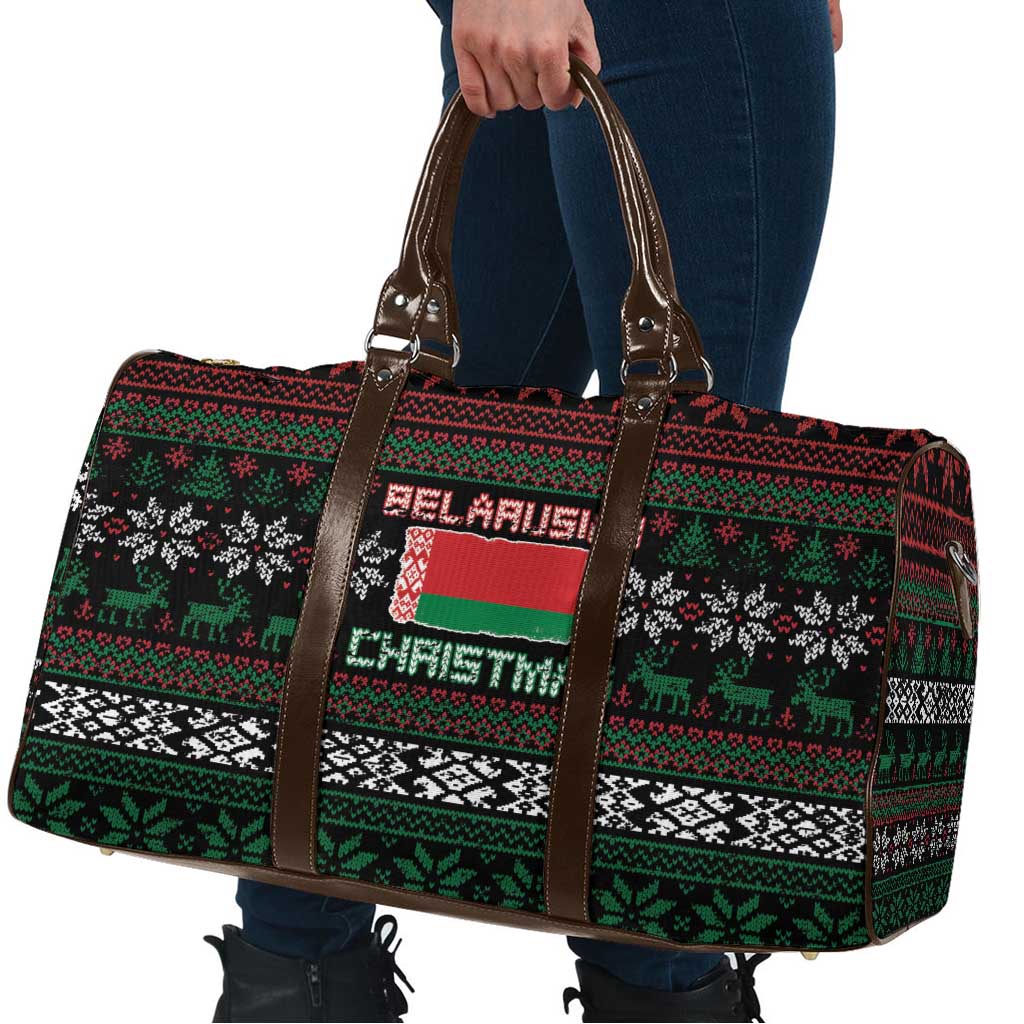 Belarus Christmas Travel Bag Flag With Belarusian Patterns - Wonder Print Shop