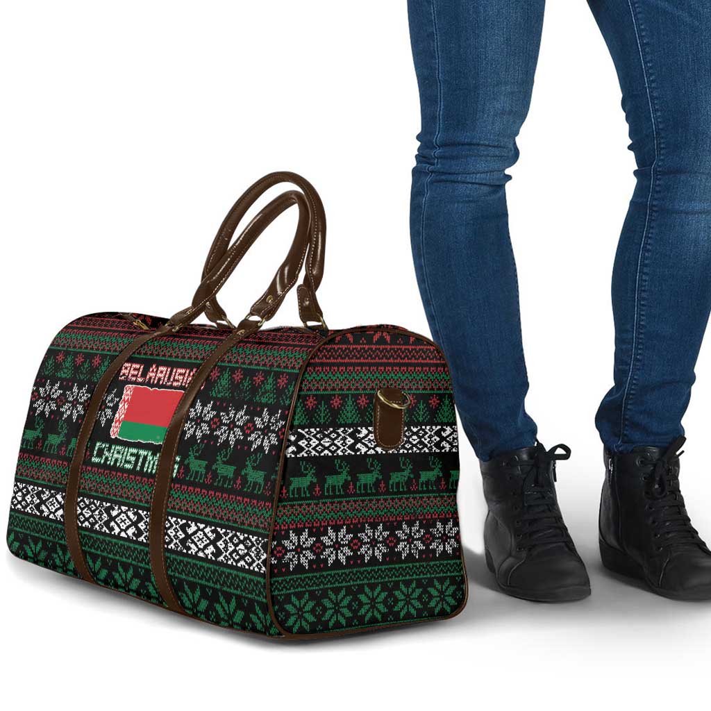 Belarus Christmas Travel Bag Flag With Belarusian Patterns - Wonder Print Shop