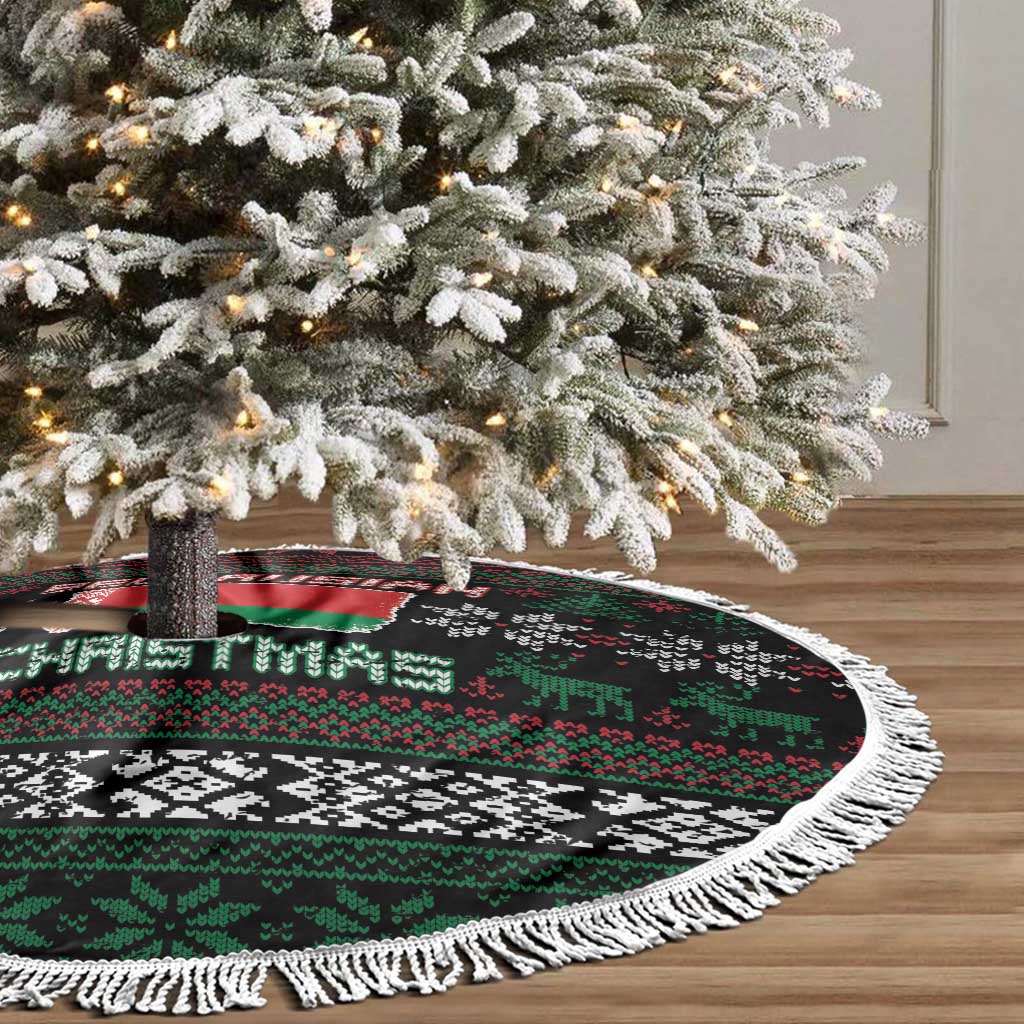 Belarus Christmas Tree Skirt Flag With Belarusian Patterns - Wonder Print Shop