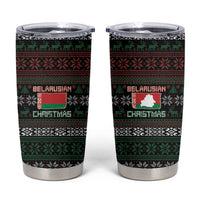 Belarus Christmas Tumbler Cup Flag With Belarusian Patterns - Wonder Print Shop