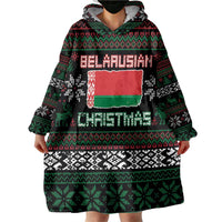 Belarus Christmas Wearable Blanket Hoodie Flag With Belarusian Patterns - Wonder Print Shop