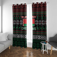 Belarus Christmas Window Curtain Flag With Belarusian Patterns - Wonder Print Shop