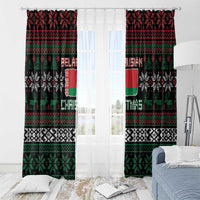Belarus Christmas Window Curtain Flag With Belarusian Patterns - Wonder Print Shop