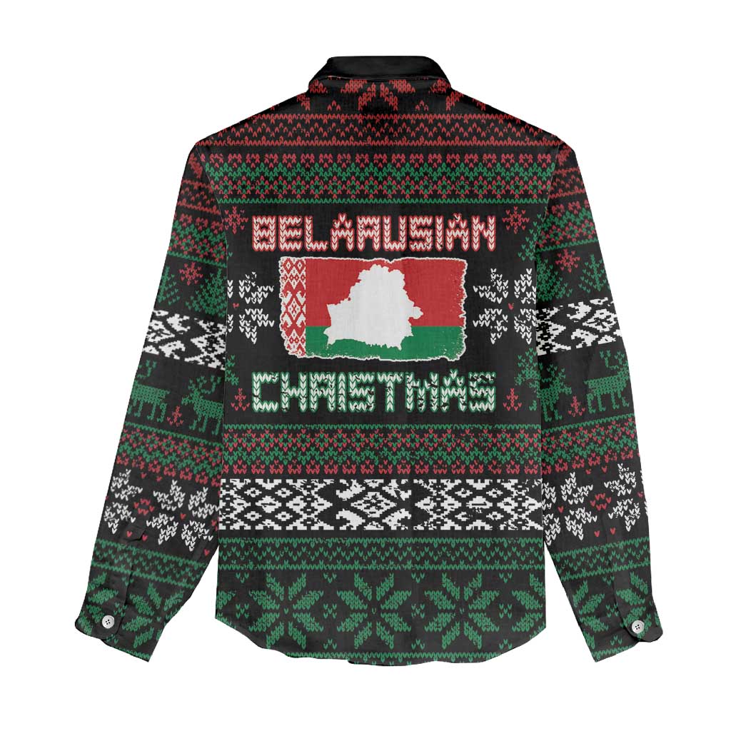Belarus Christmas Women Casual Shirt Flag With Belarusian Patterns - Wonder Print Shop