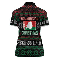 Belarus Christmas Women Polo Shirt Flag With Belarusian Patterns - Wonder Print Shop