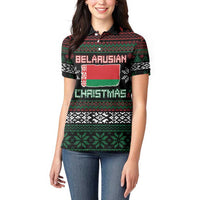 Belarus Christmas Women Polo Shirt Flag With Belarusian Patterns - Wonder Print Shop