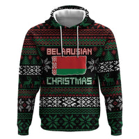 Belarus Christmas Zip Hoodie Flag With Belarusian Patterns - Wonder Print Shop