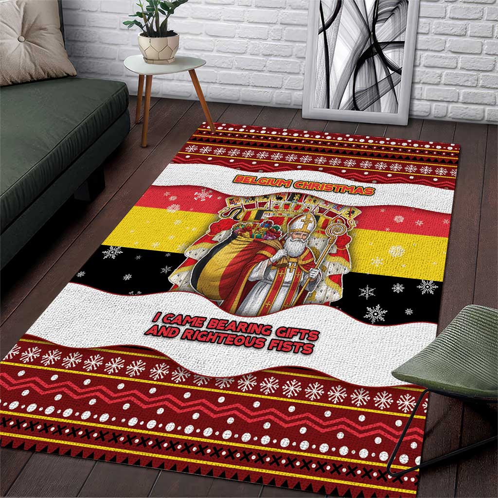 Belgium Area Rug Saint Nicholas With Patterns Xmas - Wonder Print Shop