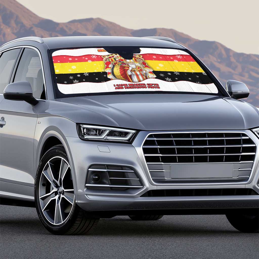 Belgium Auto Sun Shade Saint Nicholas With Patterns Xmas - Wonder Print Shop