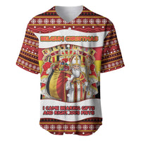 Personalized Belgium Baseball Jersey Saint Nicholas With Patterns Xmas - Wonder Print Shop