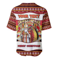 Personalized Belgium Baseball Jersey Saint Nicholas With Patterns Xmas - Wonder Print Shop