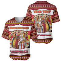 Personalized Belgium Baseball Jersey Saint Nicholas With Patterns Xmas - Wonder Print Shop